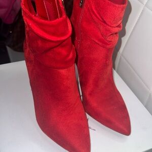 Jessica Simpson Lerona - Red Muse Microsuede Boots Size 7